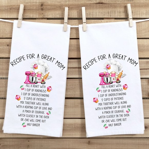 Tea Towels, Set of 2, Mother's Day or Birthday Gift, Bright Color, Funny - Picture 1 of 2